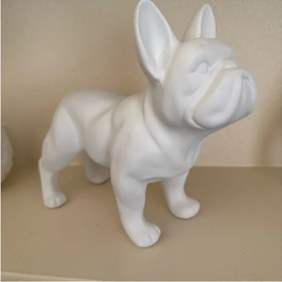 White Matte Ceramic French Bulldog Figurine - Picture 6 of 6